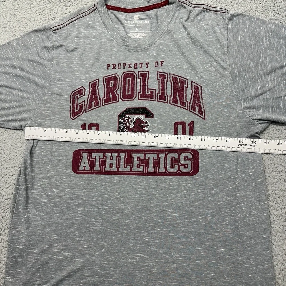 Colosseum Mens Large University of South Carolina USC Gamecocks Gray T-Shirt ATH